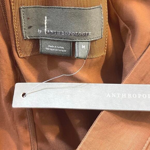 Anthropologie Sleeveless V-Neck Pinafore Romper Size Medium in Brown NEW - Picture 8 of 10